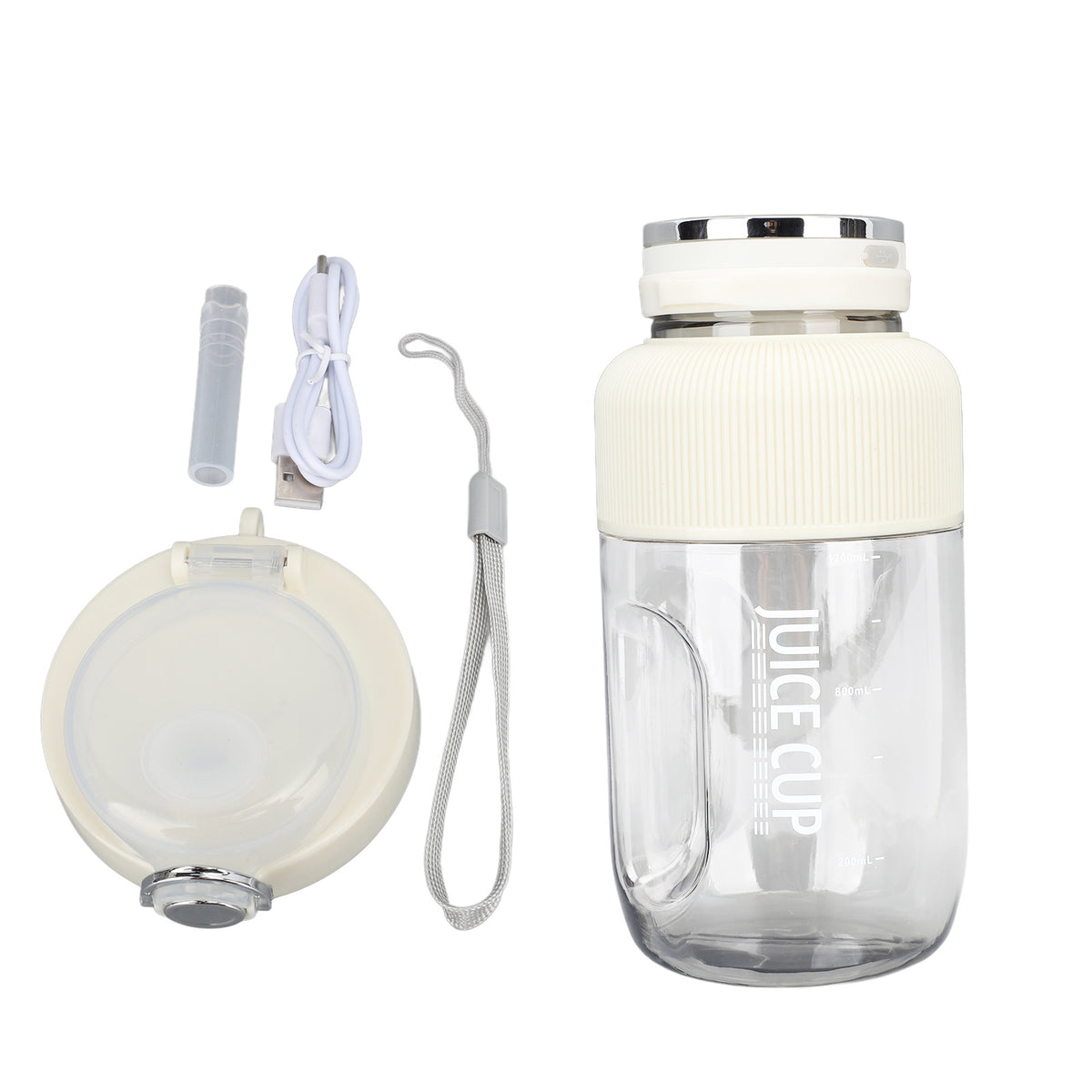 1.2L Mini Juicer Cup Portable Rechargeable Cordless Juicer Blender Multifunctional Blender Cup for Travel Camping Gym Office